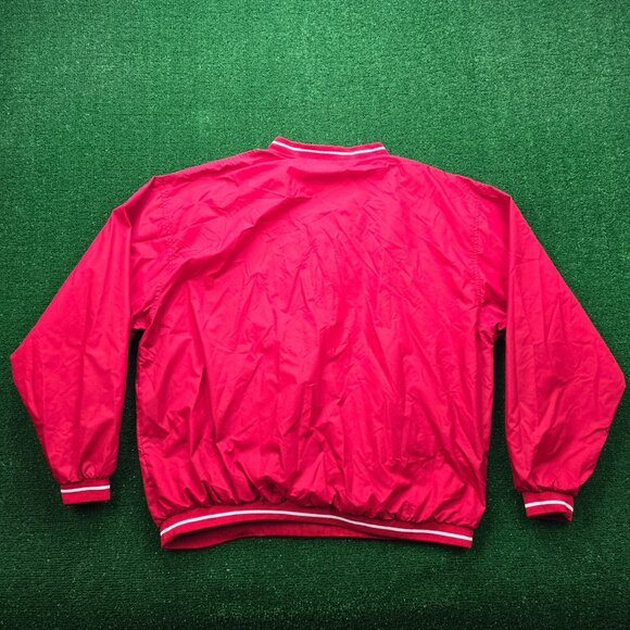 St Louis Cardinals Windbreaker Jacket Mens 2XL Red Pullover MLB Baseball V-Neck - Picture 9 of 9
